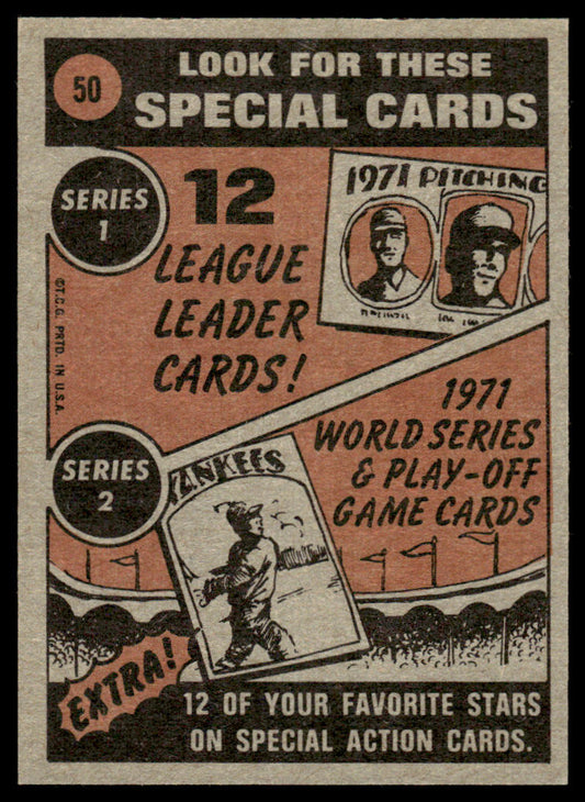 1972 Topps Baseball #50 - Willie Mays IA - EXMT