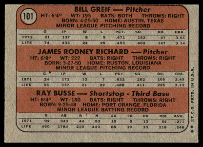 1972 Topps Baseball #101 - Astros 1972 Rookie Stars - Richard RC - EX