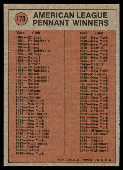 1972 Topps Baseball #170 - Vida Blue IA - VGEX