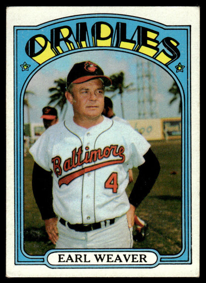 1972 Topps Baseball #323 - Earl Weaver - EX