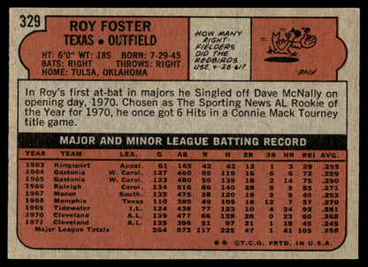 1972 Topps Baseball #329 - Roy Foster - NM