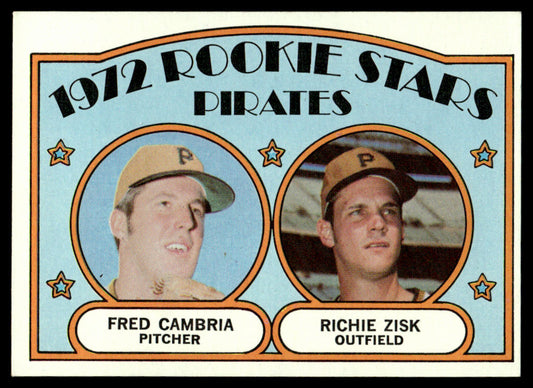 1972 Topps Baseball #392 - Pirates 1972 Rookie Stars - Zisk RC - EXMT