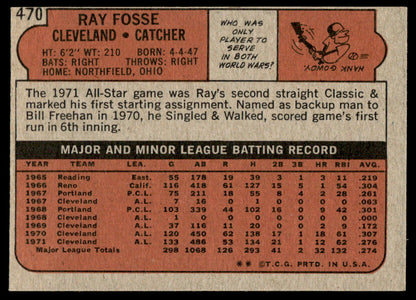 1972 Topps Baseball #470 - Ray Fosse - NM