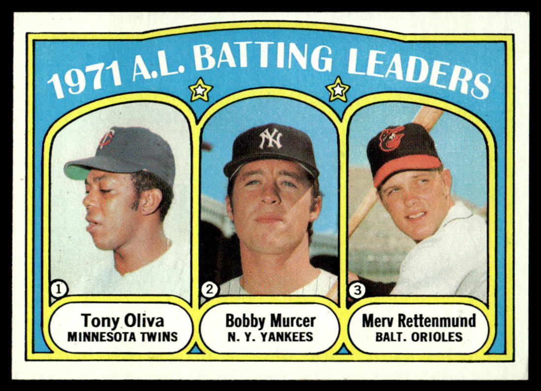 1972 Topps Baseball #86 - 1971 A.L. Batting Leaders - NM