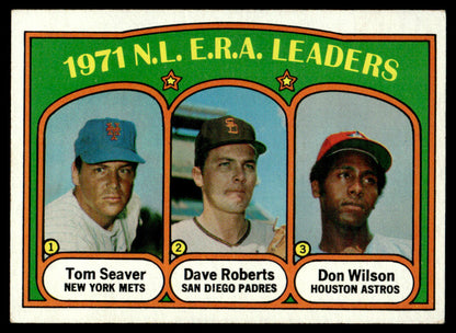 1972 Topps Baseball #91 - 1971 N.L. E.R.A. Leaders - EX