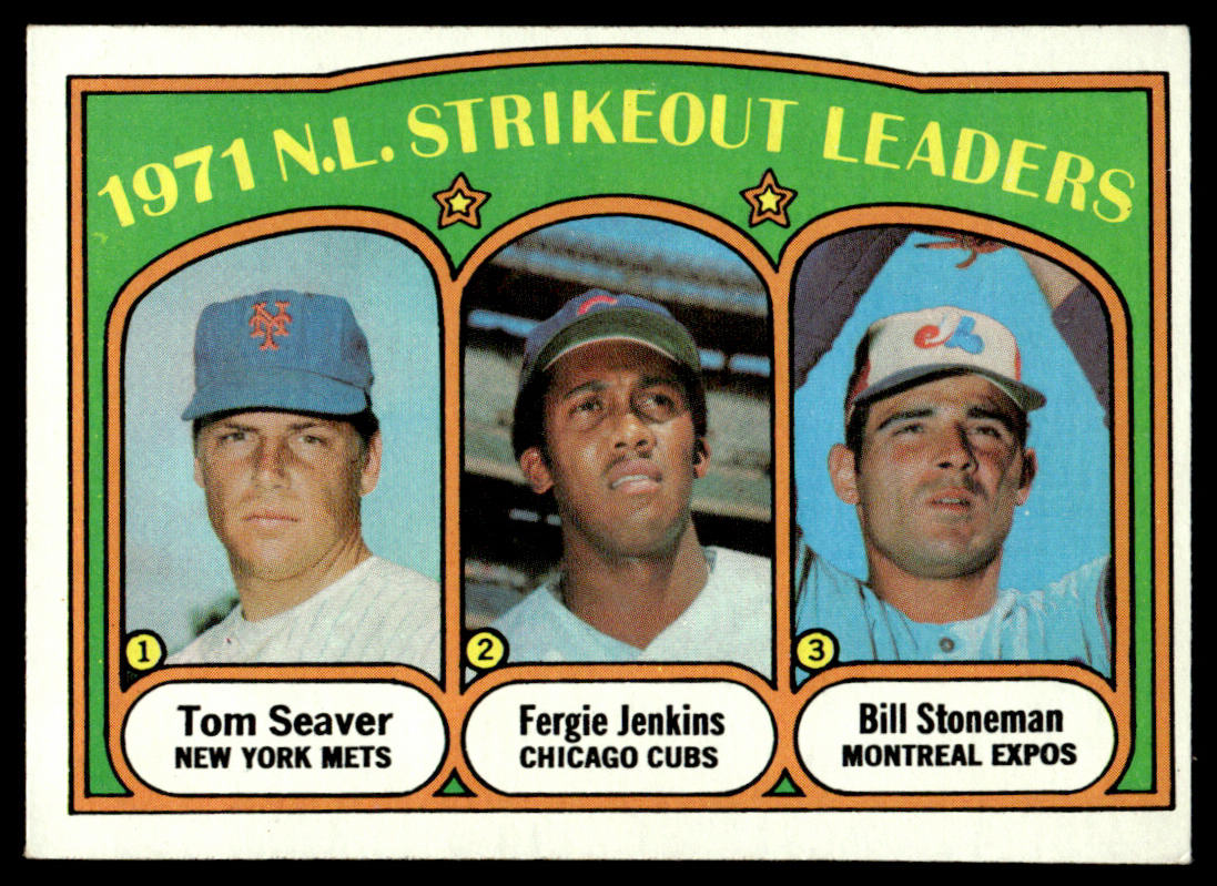 1972 Topps Baseball #95 - 1971 N.L. Strikeout Leaders - EX