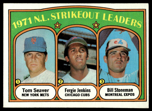 1972 Topps Baseball #95 - 1971 N.L. Strikeout Leaders - EX