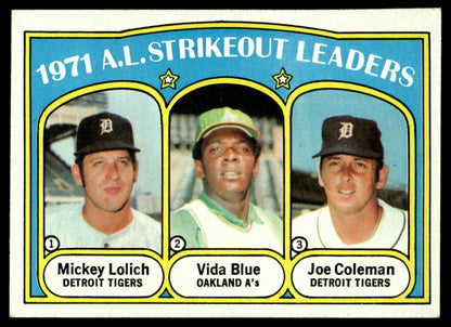 1972 Topps Baseball #96 - 1971 A.L. Strikeout Leaders - NM