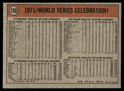 1972 Topps Baseball #230 - Series Celebration - On Top of the World! - EXMT