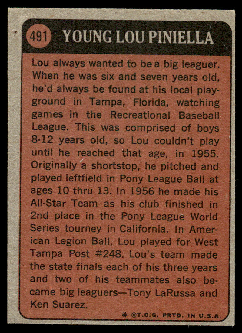 1972 Topps Baseball #491 - Lou Piniella KP - EX