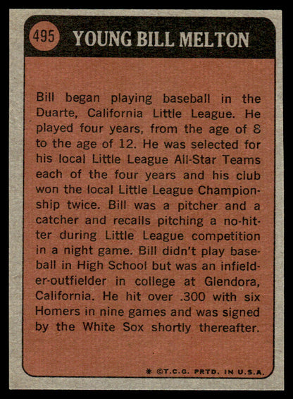 1972 Topps Baseball #495 - Bill Melton KP - EXMT