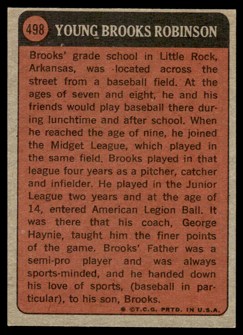 1972 Topps Baseball #498 - Brooks Robinson KP - NM