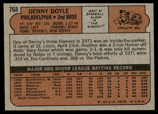 1972 Topps Baseball #768 - Denny Doyle - NM