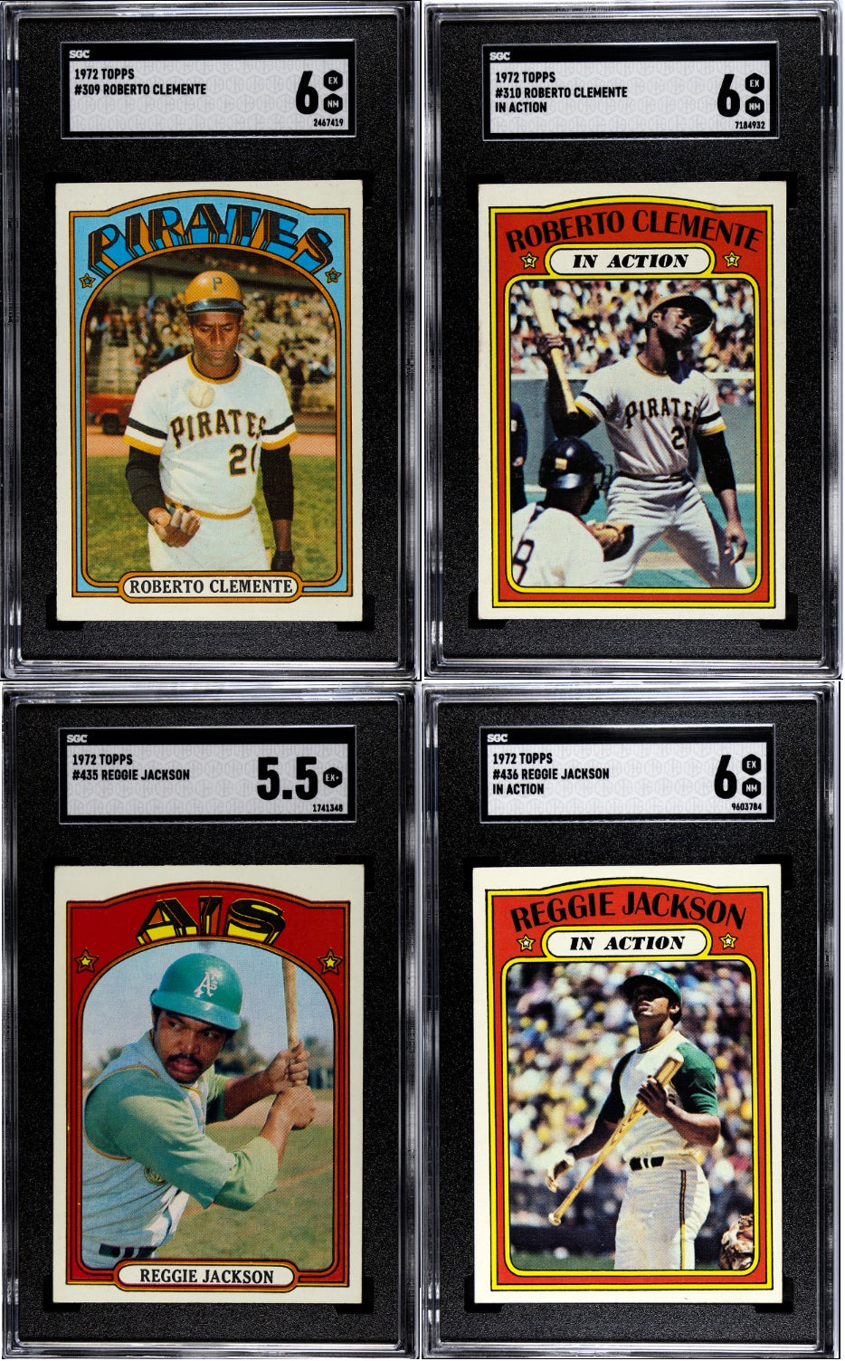 1972 Topps Baseball Complete Set - EXMT AVG w 13 Graded - Fisk RC Aaron Ryan Mays