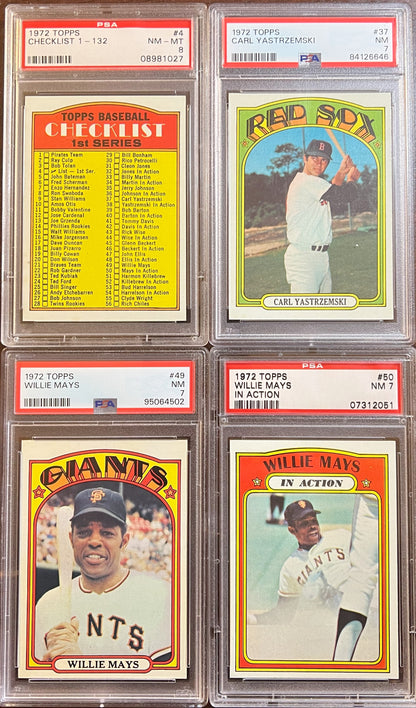 1972 Topps Baseball Complete Set - NM AVG w 74 Graded - Fisk RC Aaron Ryan Mays