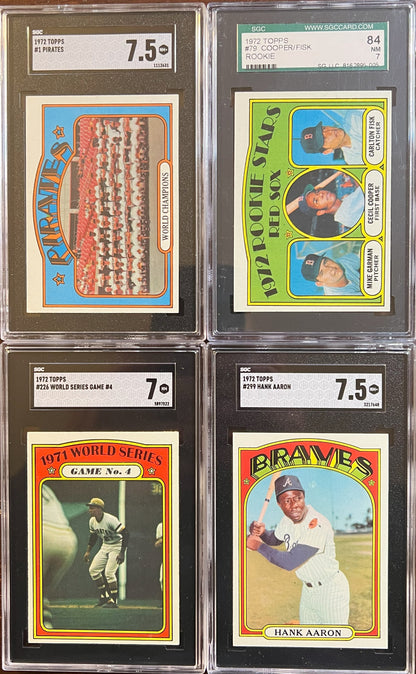 1972 Topps Baseball Complete Set - NM AVG w 74 Graded - Fisk RC Aaron Ryan Mays