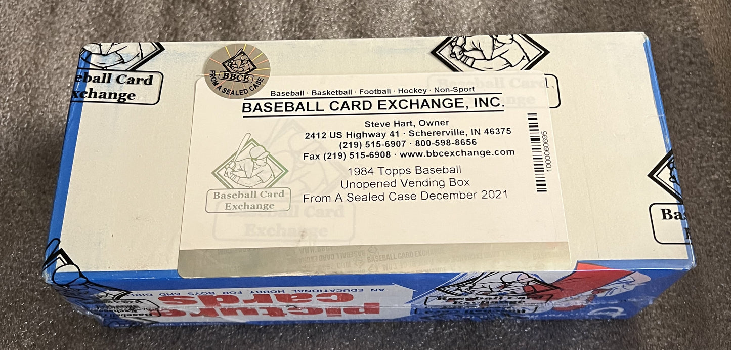 1984 Topps Baseball Vending Box - BBCE FASC - 500 Cards