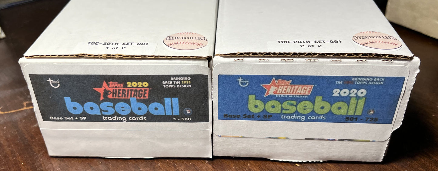 2020 Topps Heritage Baseball Complete Base Set - 725 cards