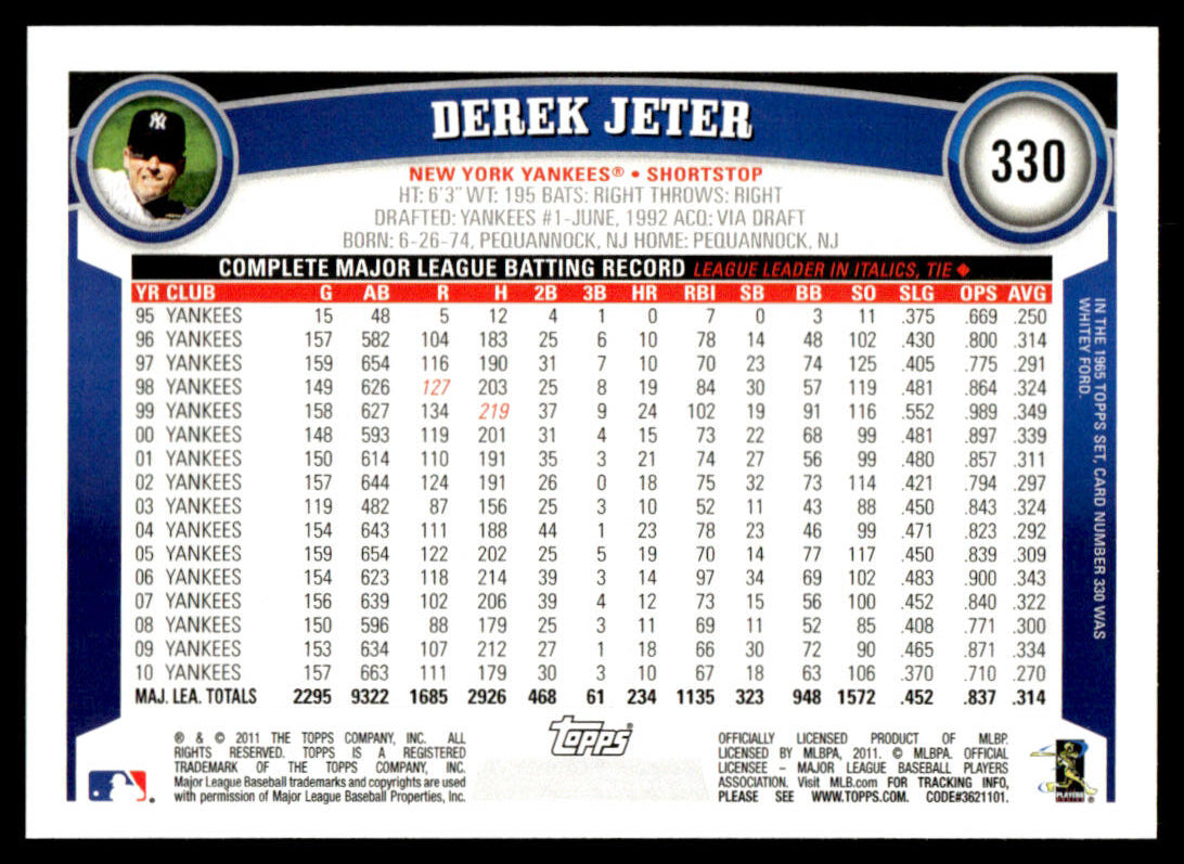 2011 Topps Baseball Complete Base Set + Update - Trout Freeman Altuve RC