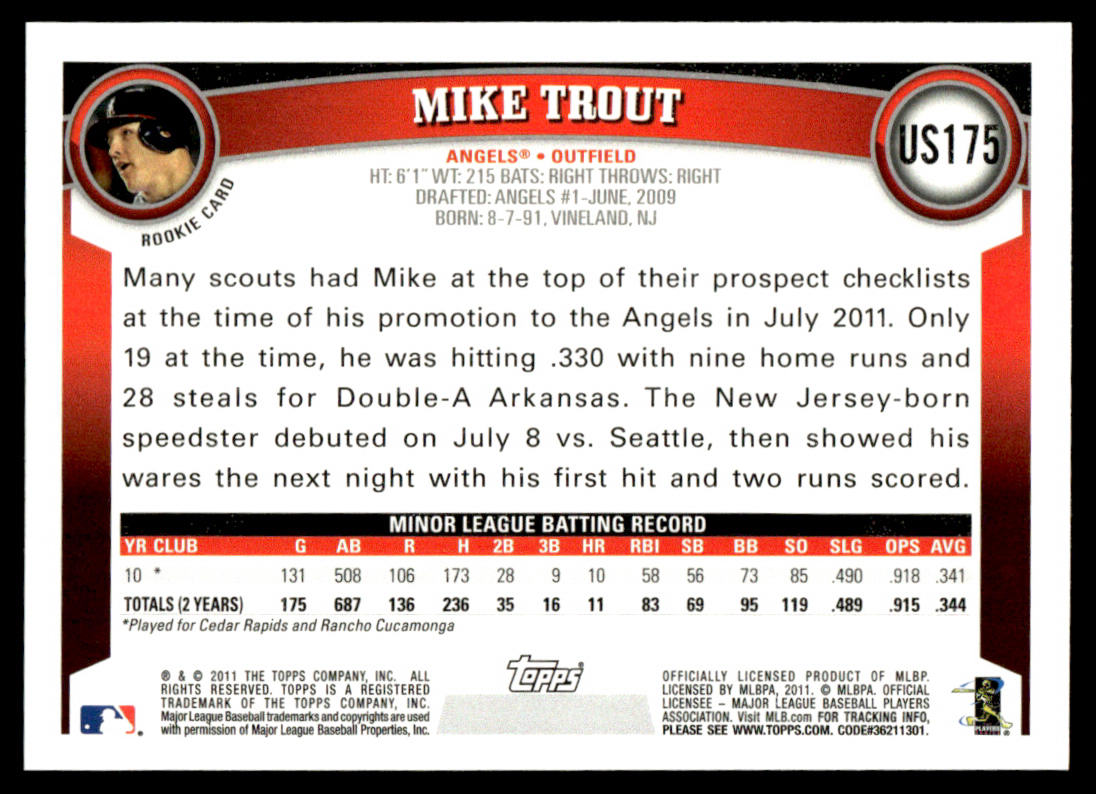 2011 Topps Baseball Complete Base Set + Update - Trout Freeman Altuve RC