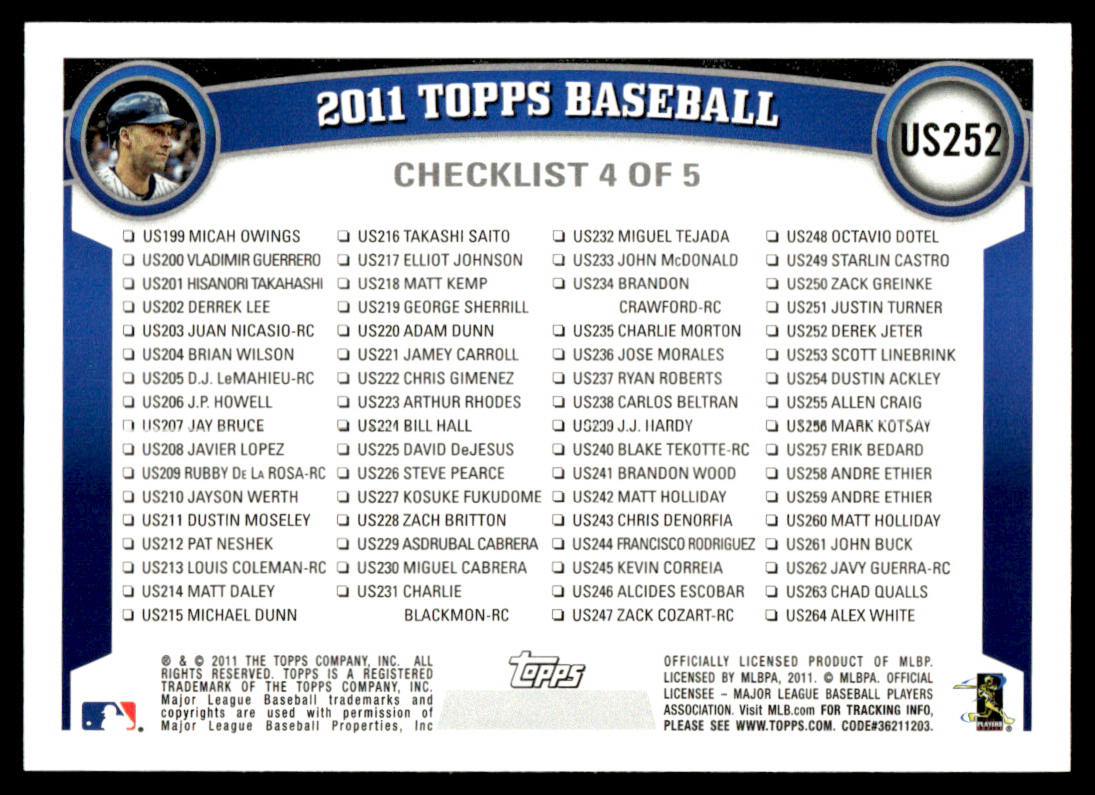 2011 Topps Baseball Complete Update Series - Trout Altuve Goldschmidt RC