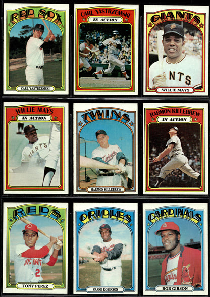 1972 Topps Baseball Complete Set - EXMT AVG w 13 Graded - Fisk RC Aaron Ryan Mays