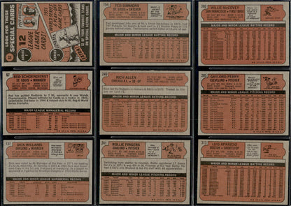 1972 Topps Baseball Complete Set - NM AVG w 74 Graded - Fisk RC Aaron Ryan Mays