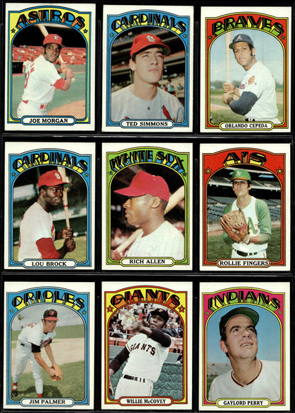 1972 Topps Baseball Complete Set - EXMT AVG w 13 Graded - Fisk RC Aaron Ryan Mays