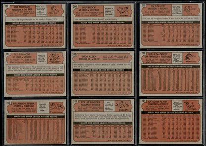 1972 Topps Baseball Complete Set - EXMT AVG w 13 Graded - Fisk RC Aaron Ryan Mays