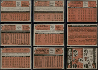 1972 Topps Baseball Complete Set - EXMT AVG w 10 Graded - Fisk RC Aaron Ryan Mays