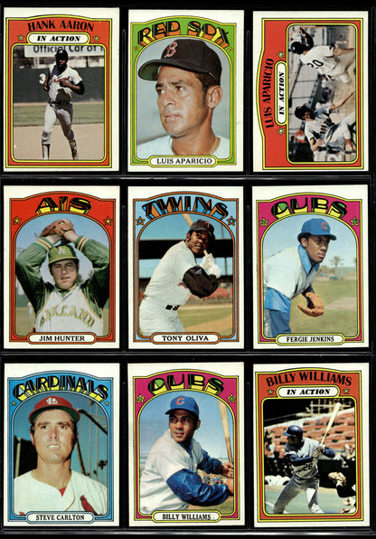 1972 Topps Baseball Complete Set - EXMT AVG w 13 Graded - Fisk RC Aaron Ryan Mays