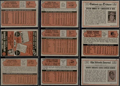 1972 Topps Baseball Complete Set - EXMT AVG w 10 Graded - Fisk RC Aaron Ryan Mays
