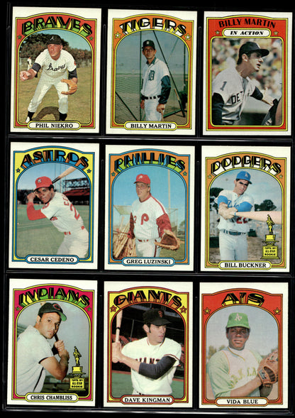 1972 Topps Baseball Complete Set - NM AVG w 74 Graded - Fisk RC Aaron Ryan Mays
