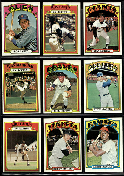1972 Topps Baseball Complete Set - EXMT AVG w 13 Graded - Fisk RC Aaron Ryan Mays
