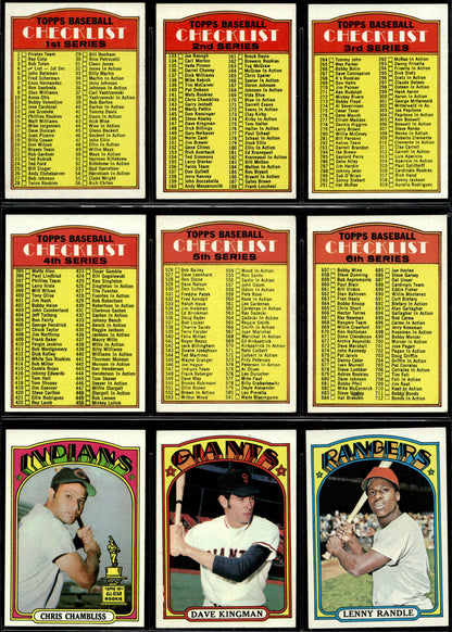 1972 Topps Baseball Complete Set - EXMT AVG w 10 Graded - Fisk RC Aaron Ryan Mays