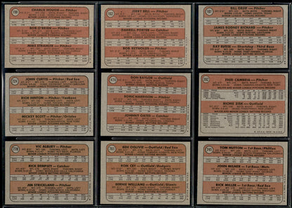 1972 Topps Baseball Complete Set - EXMT AVG w 13 Graded - Fisk RC Aaron Ryan Mays