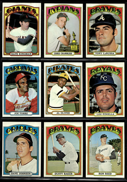 1972 Topps Baseball Complete Set - EXMT AVG w 13 Graded - Fisk RC Aaron Ryan Mays