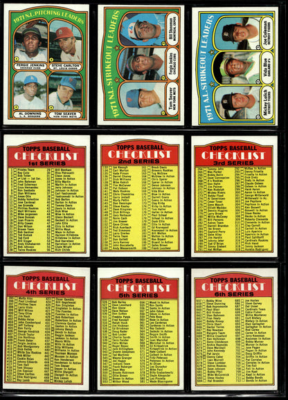 1972 Topps Baseball Complete Set - EXMT AVG w 13 Graded - Fisk RC Aaron Ryan Mays