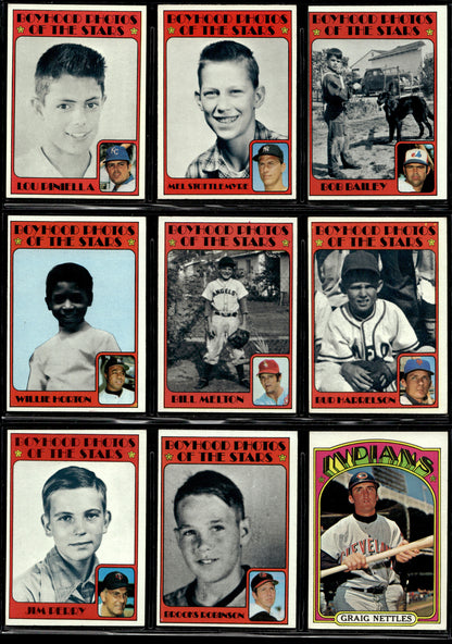 1972 Topps Baseball Complete Set - EXMT AVG w 13 Graded - Fisk RC Aaron Ryan Mays