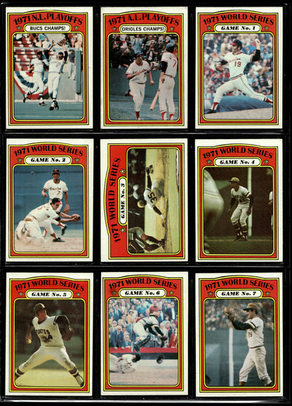 1972 Topps Baseball Complete Set - EXMT AVG w 13 Graded - Fisk RC Aaron Ryan Mays