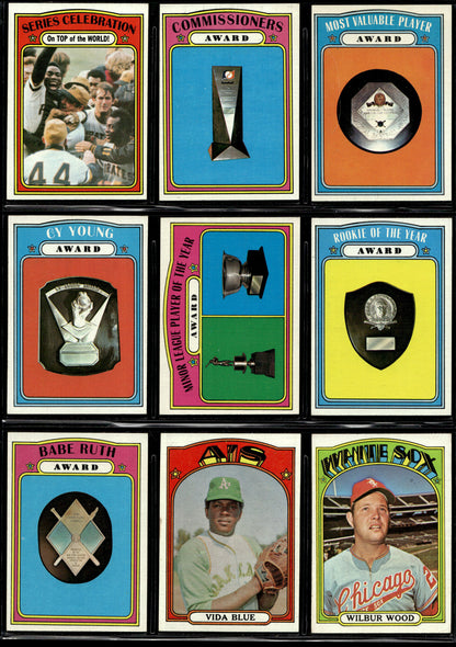 1972 Topps Baseball Complete Set - EXMT AVG w 13 Graded - Fisk RC Aaron Ryan Mays