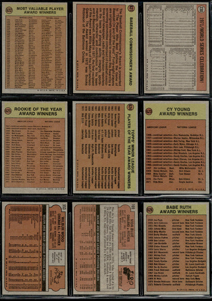1972 Topps Baseball Complete Set - EXMT AVG w 13 Graded - Fisk RC Aaron Ryan Mays