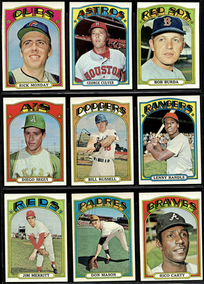 1972 Topps Baseball Complete Set - NM AVG w 74 Graded - Fisk RC Aaron Ryan Mays