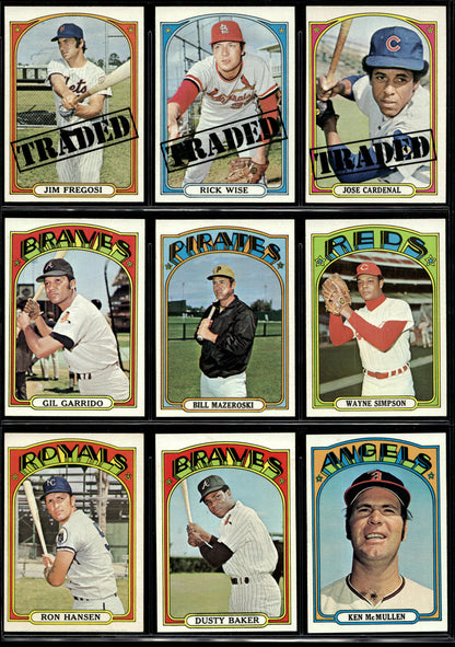 1972 Topps Baseball Complete Set - NM AVG w 74 Graded - Fisk RC Aaron Ryan Mays