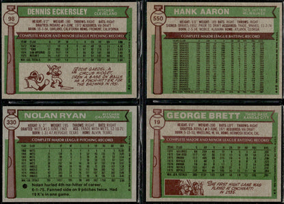 1976 Topps Baseball Complete Set - NM+ AVG - Eckersley RC Aaron Ryan Brett Rose