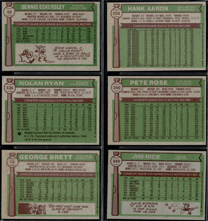 1976 Topps Baseball Complete Set - EXMT+ AVG - Eckersley RC Aaron Ryan Brett Rose