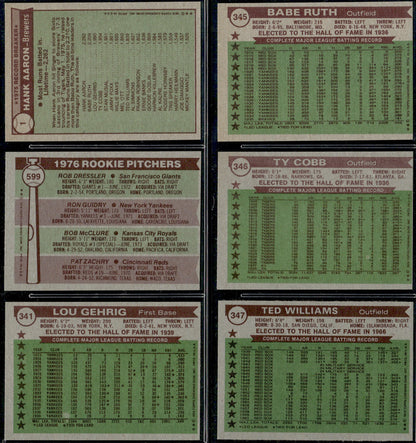 1976 Topps Baseball Complete Set - EXMT+ AVG - Eckersley RC Aaron Ryan Brett Rose