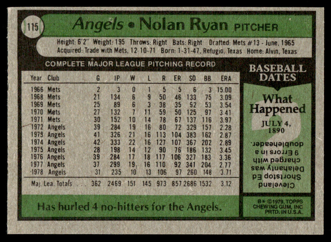 1979 Topps Baseball Complete Set - EXMT AVG - Smith RC Ryan