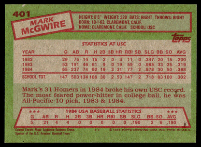 1985 Topps Baseball Complete Set Vending! - NM/NMMT - McGwire Clemens Puckett RC