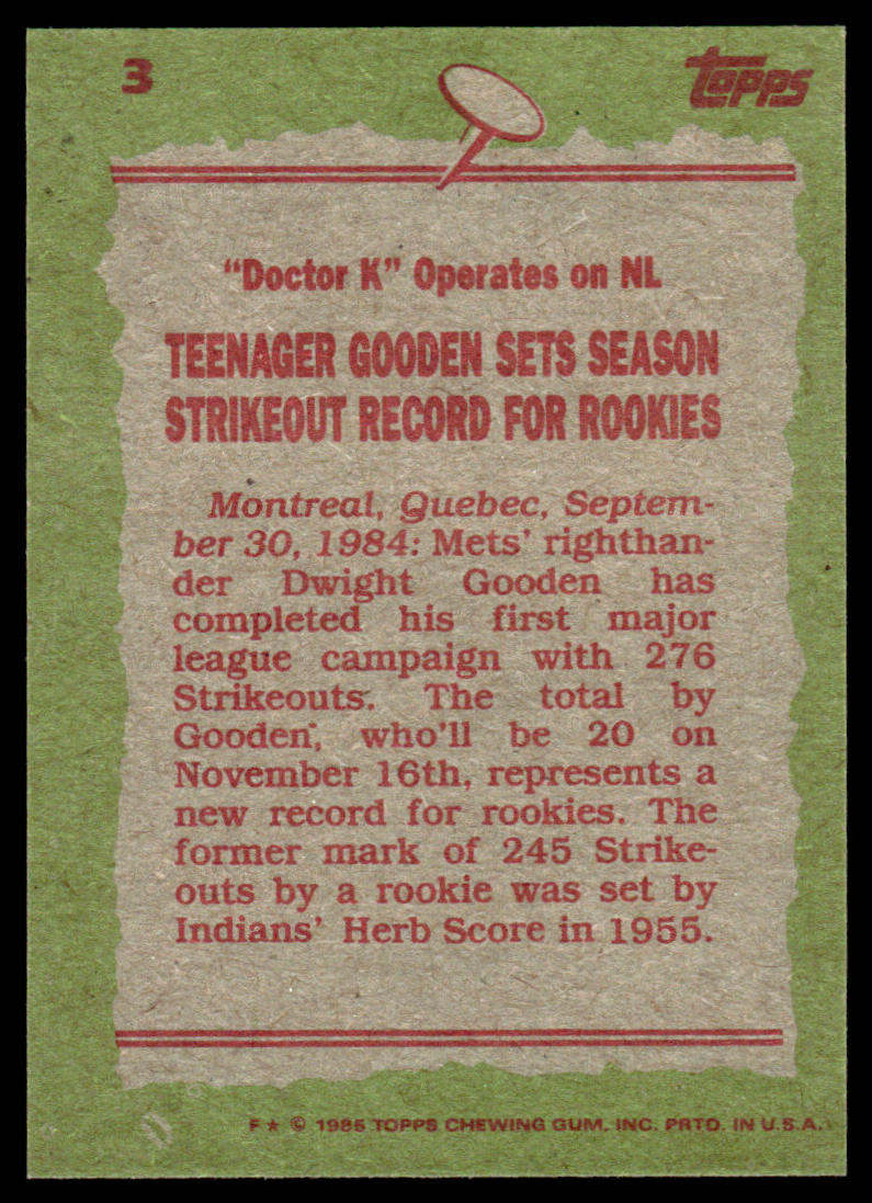 1985 Topps Baseball Complete Set Vending! - McGwire Clemens Puckett RC PSA 8